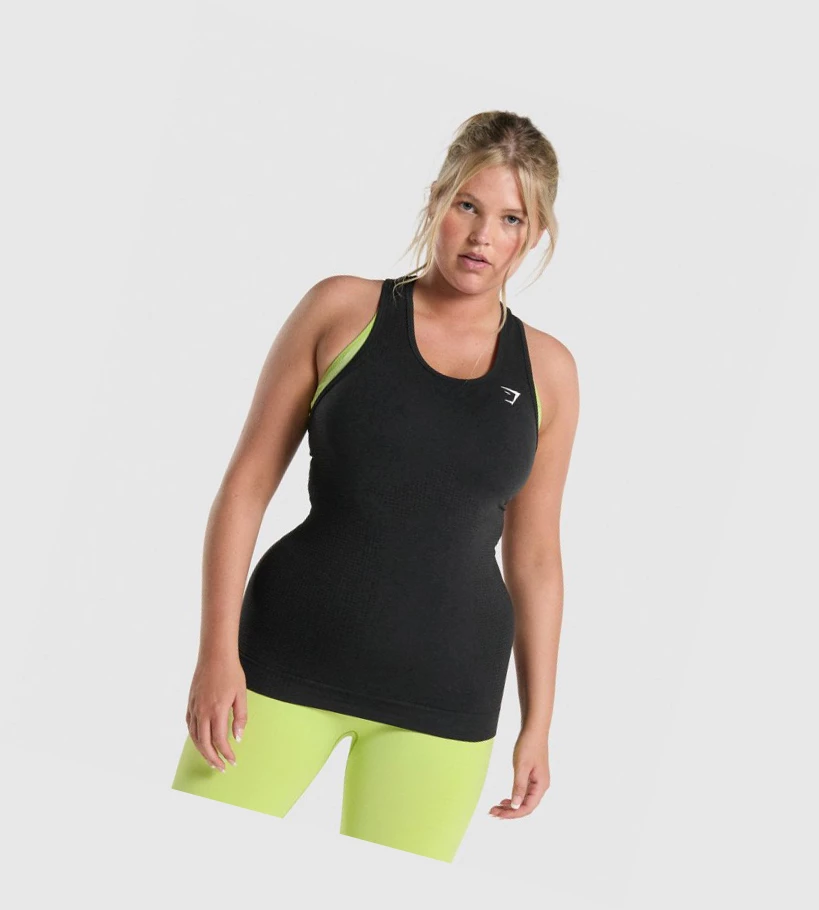 Gymshark Vital Seamless 2.0 Naisten Hihaton Paita Mustat | LADYIC561