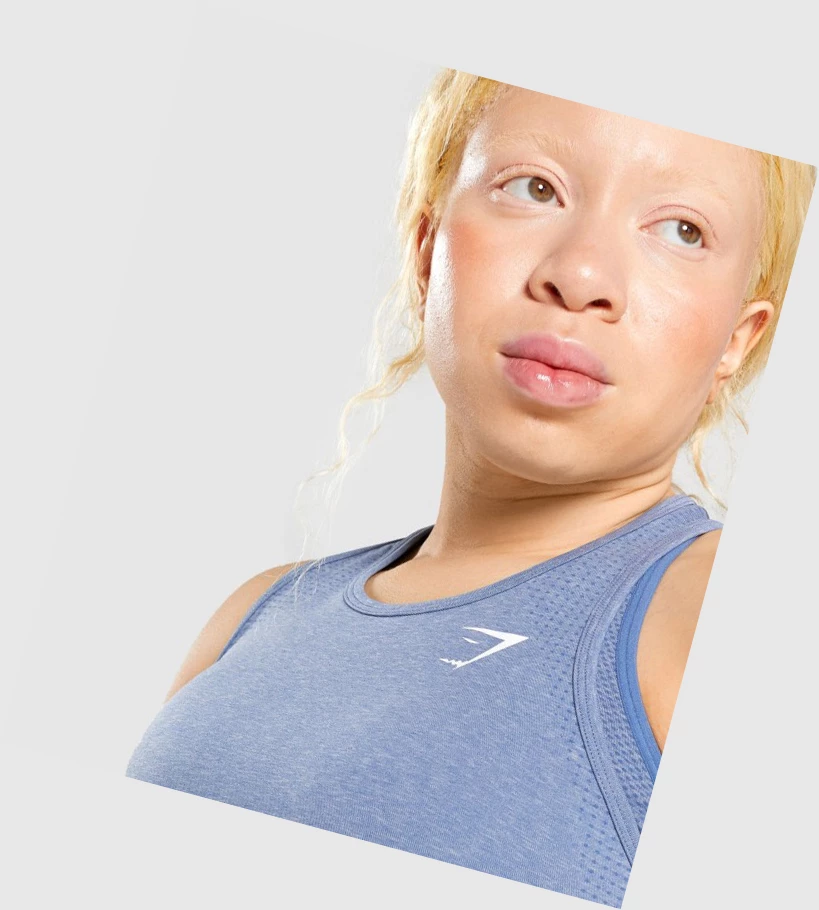 Gymshark Vital Seamless 2.0 Naisten Hihaton Paita Sininen | UVZCGX670