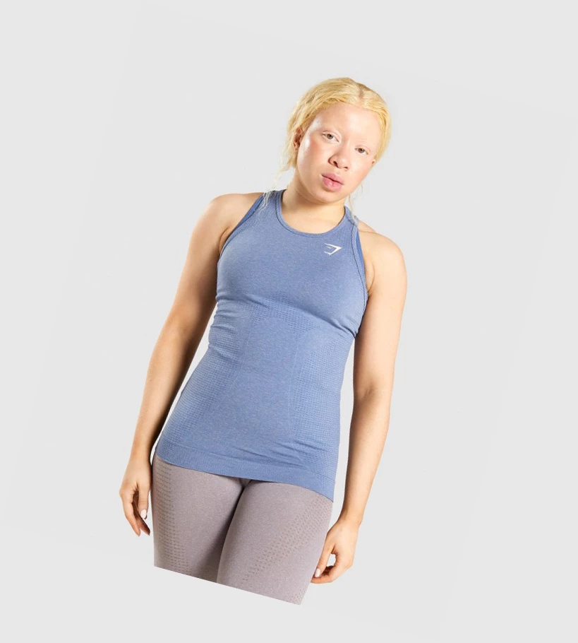 Gymshark Vital Seamless 2.0 Naisten Hihaton Paita Sininen | UVZCGX670