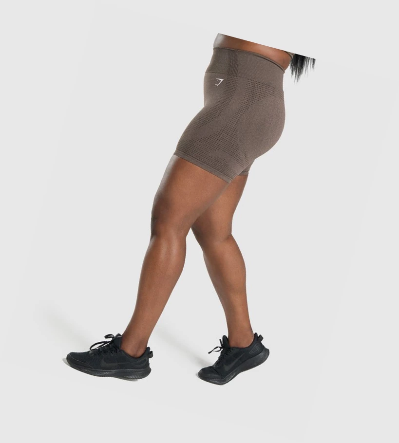 Gymshark Vital Seamless 2.0 Naisten Shortsit Ruskea | IOHEMQ237