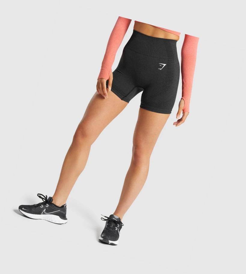 Gymshark Vital Seamless 2.0 Naisten Shortsit Mustat | KVNHXI572