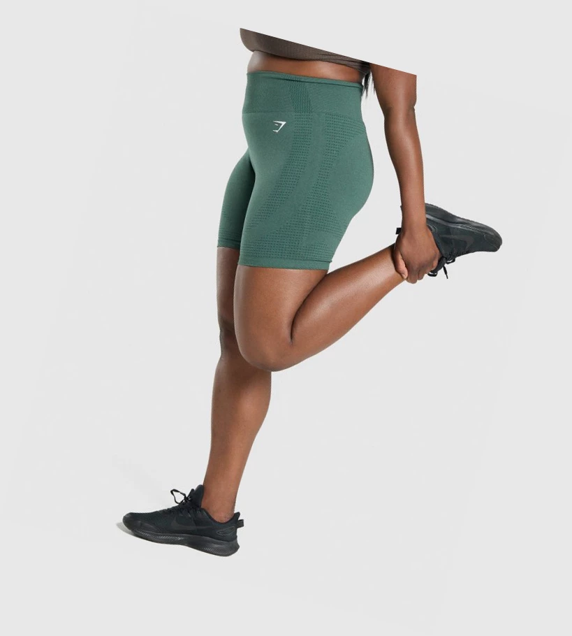 Gymshark Vital Seamless 2.0 Naisten Shortsit Tummanvihreä | WBODTN074