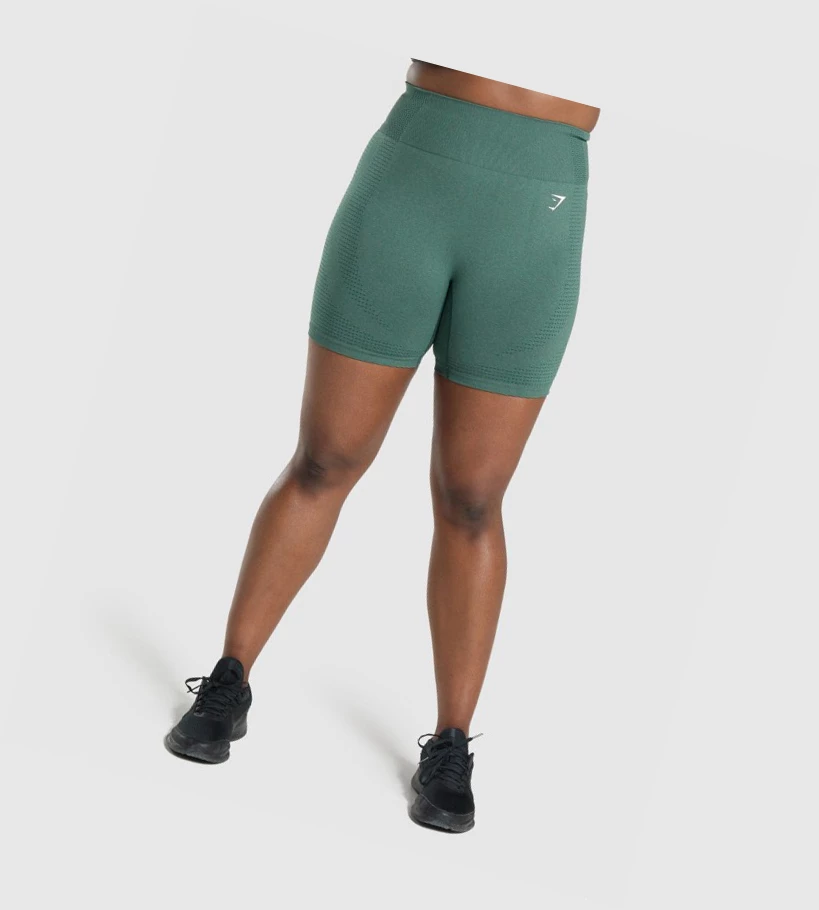 Gymshark Vital Seamless 2.0 Naisten Shortsit Tummanvihreä | WBODTN074