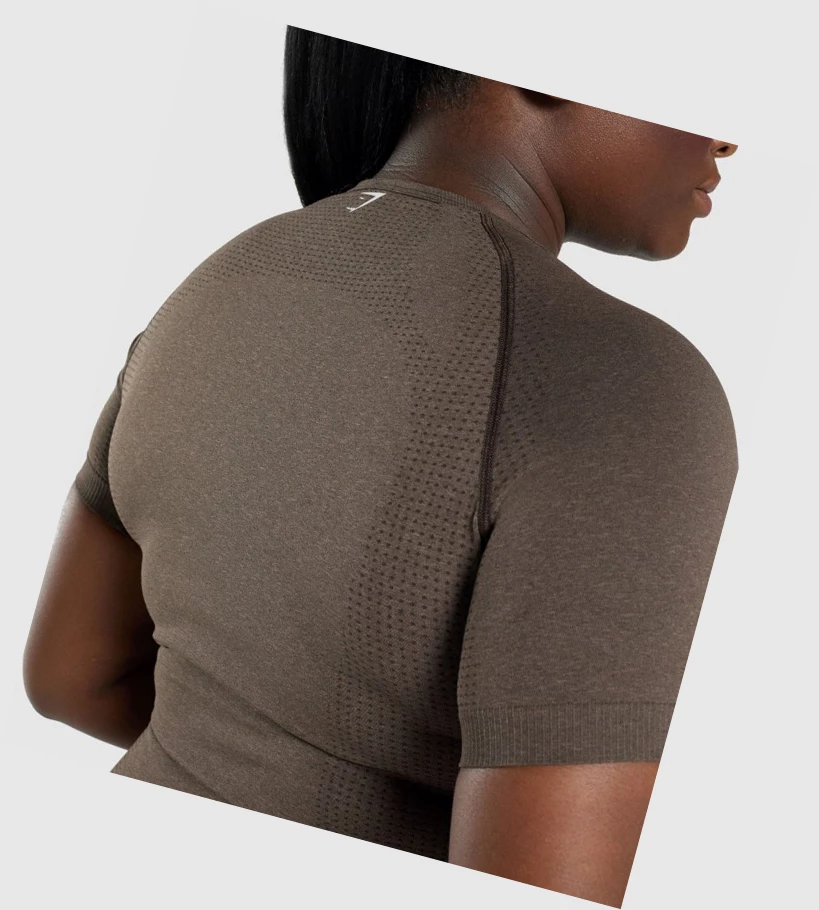 Gymshark Vital Seamless 2.0 Naisten T Paidat Ruskea | DCRMWP451