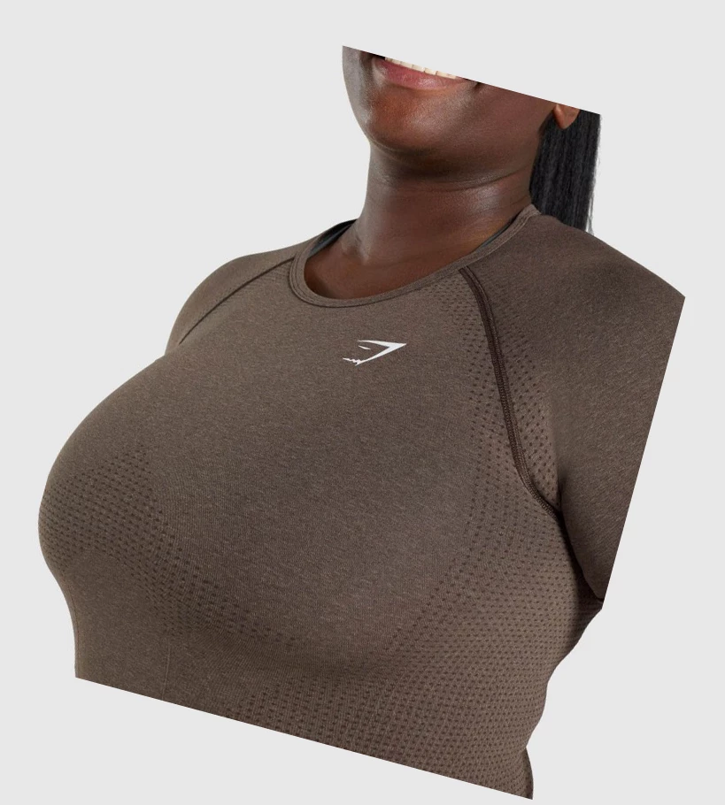 Gymshark Vital Seamless 2.0 Naisten T Paidat Ruskea | DCRMWP451