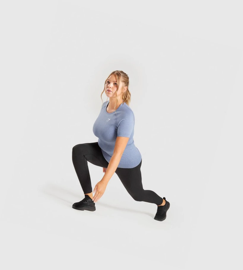 Gymshark Vital Seamless 2.0 Naisten T Paidat Sininen | FPXHYG502