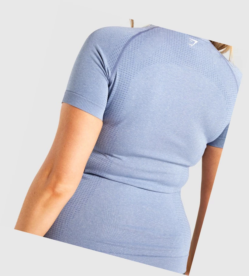 Gymshark Vital Seamless 2.0 Naisten T Paidat Sininen | FPXHYG502