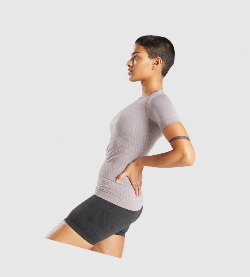 Gymshark Vital Seamless 2.0 Naisten T Paidat Harmaat Ruskea | LCAMBF863