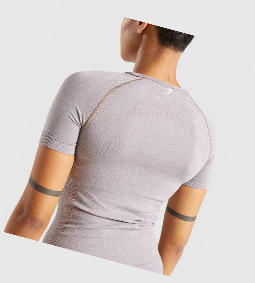 Gymshark Vital Seamless 2.0 Naisten T Paidat Harmaat Ruskea | LCAMBF863