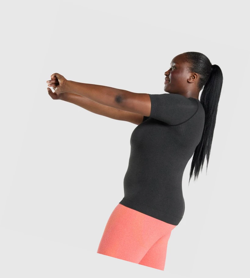 Gymshark Vital Seamless 2.0 Naisten T Paidat Mustat | OFJSMX502