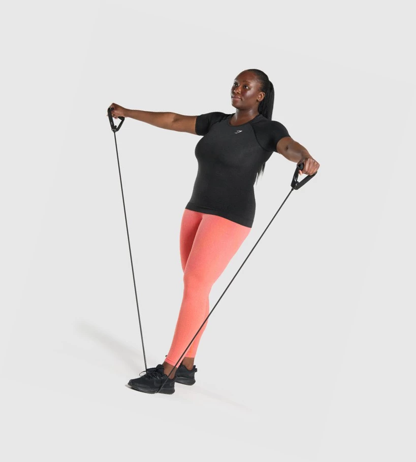 Gymshark Vital Seamless 2.0 Naisten T Paidat Mustat | OFJSMX502