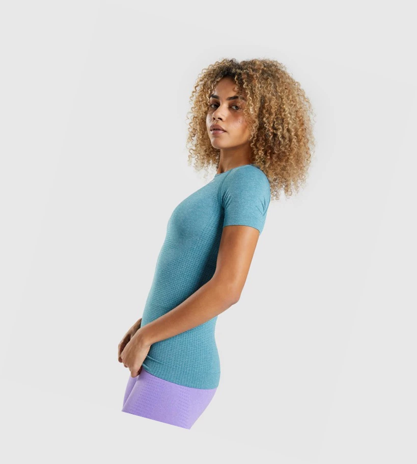 Gymshark Vital Seamless 2.0 Naisten T Paidat Turkoosi | PDYLKS870