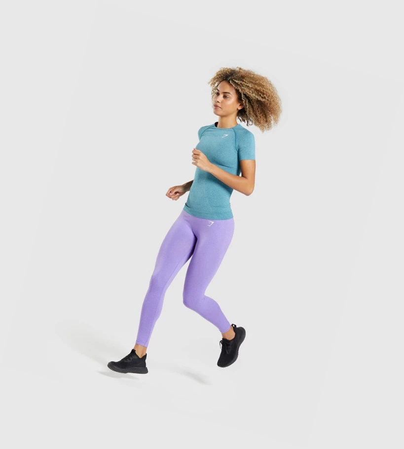 Gymshark Vital Seamless 2.0 Naisten T Paidat Turkoosi | PDYLKS870