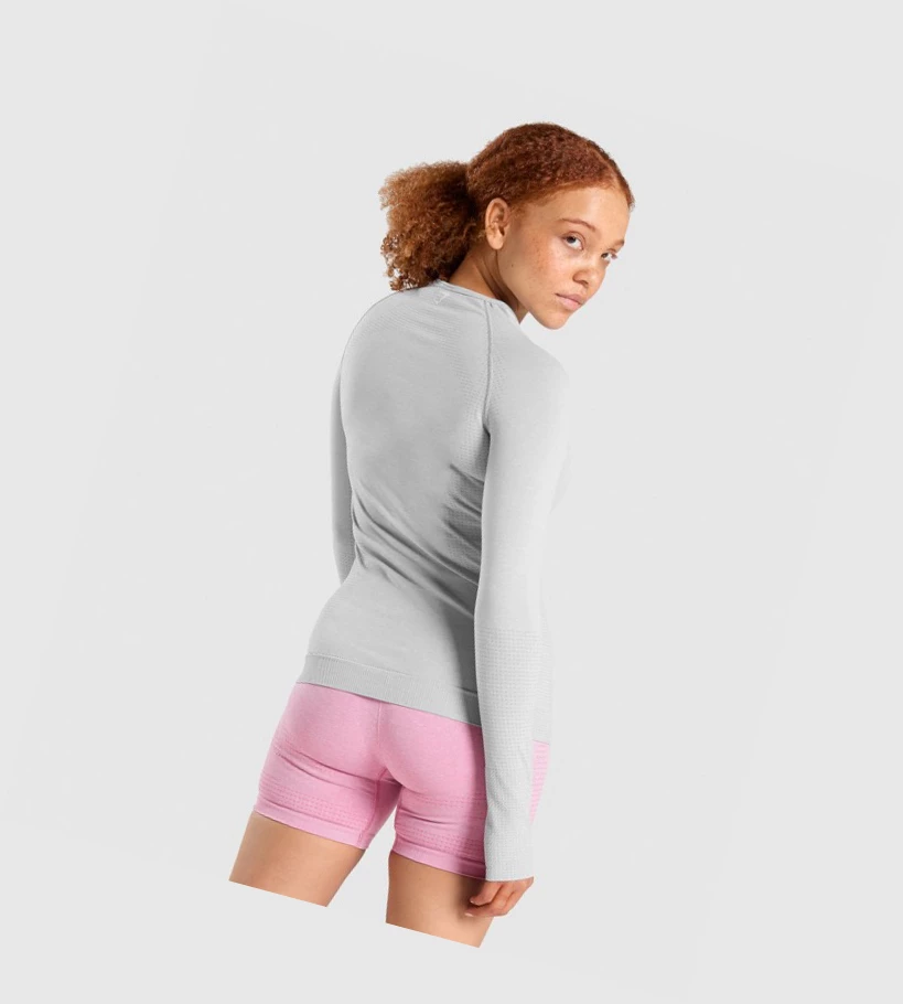 Gymshark Vital Seamless 2.0 Top Naisten T Paidat Vaaleanharmaat | MSLVYW423