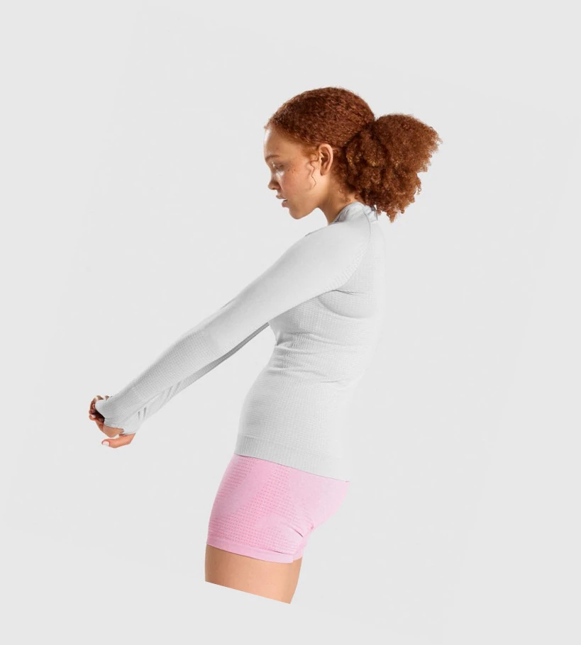 Gymshark Vital Seamless 2.0 Top Naisten T Paidat Vaaleanharmaat | MSLVYW423