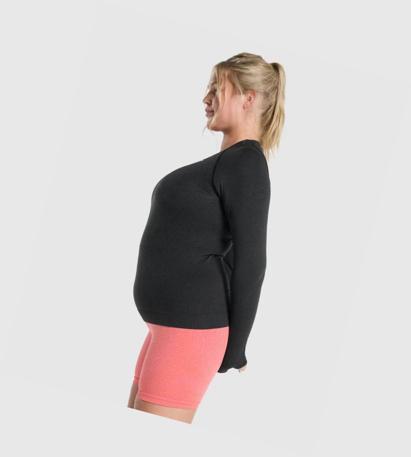 Gymshark Vital Seamless 2.0 Top Naisten T Paidat Mustat | QRPUOI890