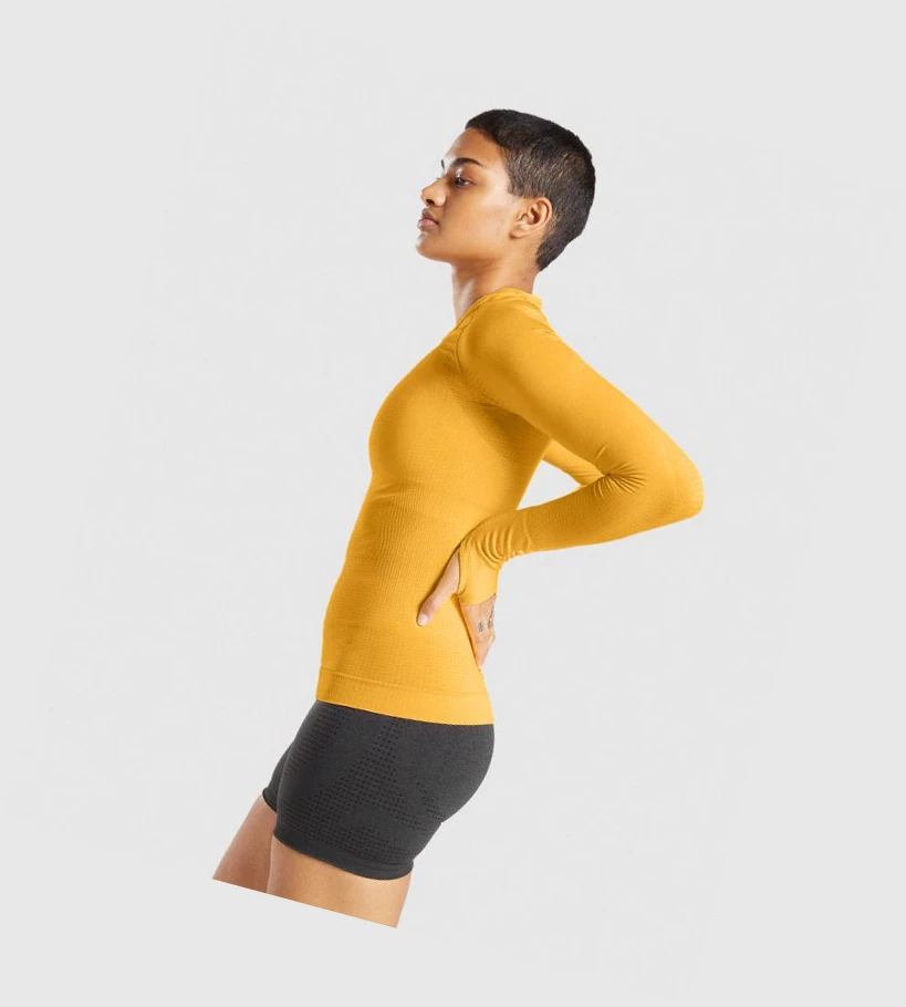 Gymshark Vital Seamless 2.0 Top Naisten T Paidat Keltainen | YGBHKD852
