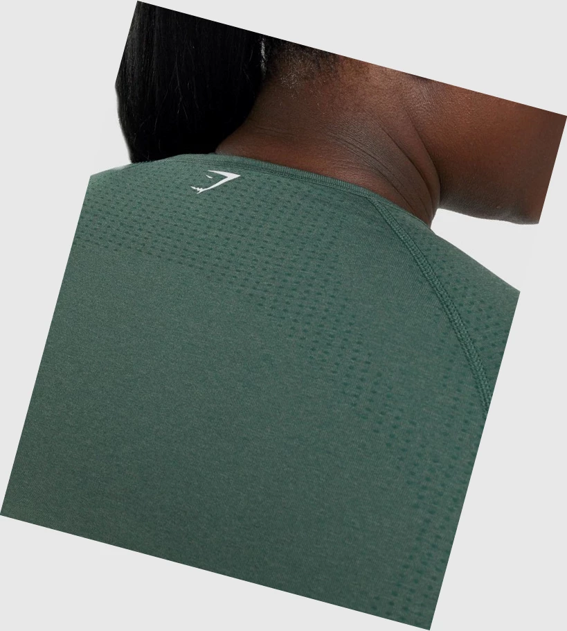 Gymshark Vital Seamless 2.0 Top Naisten T Paidat Tummanvihreä | ZCGLTQ246