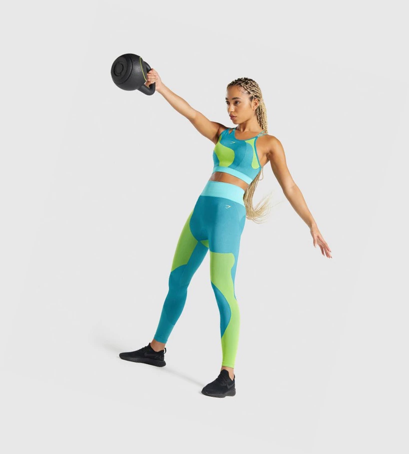 Gymshark WTFlex Seamless Asymmetric Strappy Naisten Urheiluliivit Sininen | SFWPMI594