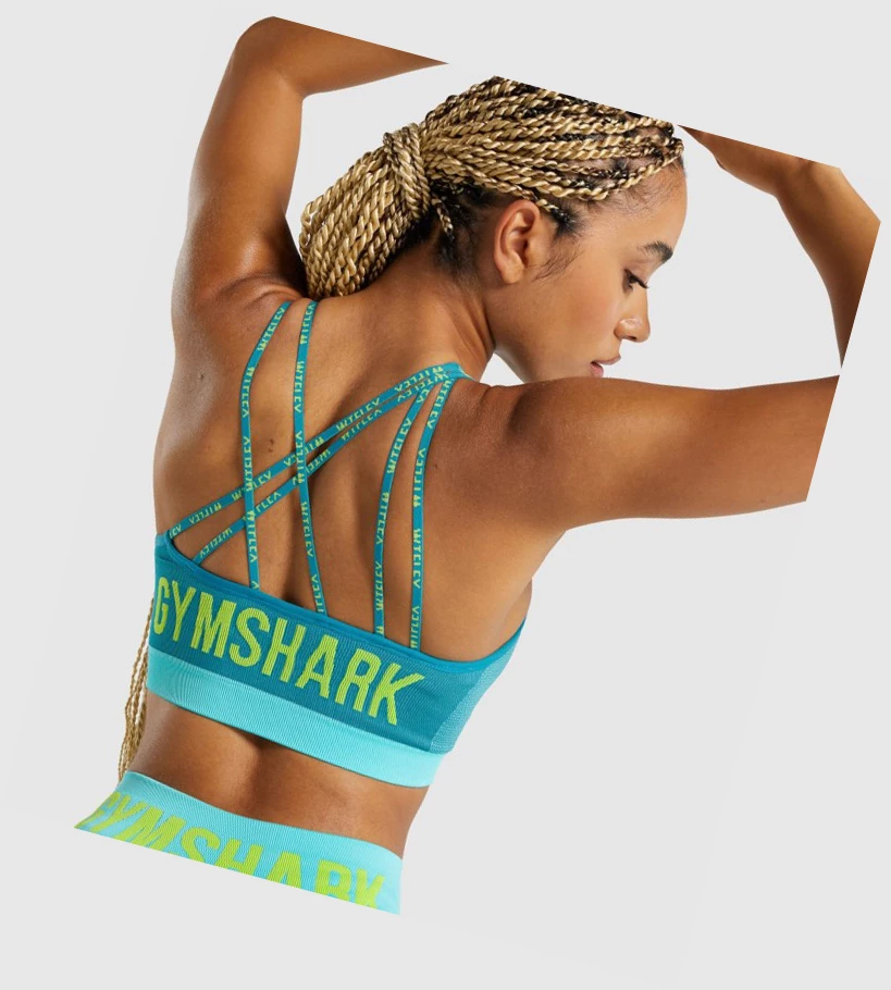 Gymshark WTFlex Seamless Asymmetric Strappy Naisten Urheiluliivit Sininen | SFWPMI594
