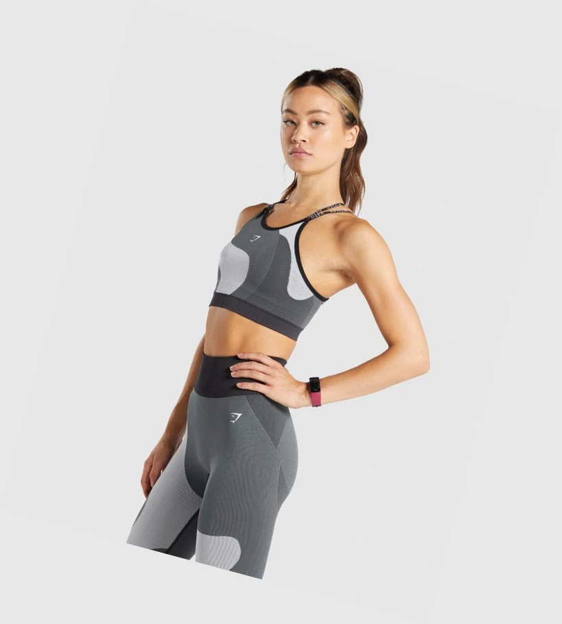 Gymshark WTFlex Seamless Asymmetric Strappy Naisten Urheiluliivit Harmaat | YJIZNK286