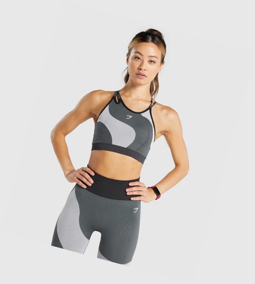 Gymshark WTFlex Seamless Asymmetric Strappy Naisten Urheiluliivit Harmaat | YJIZNK286
