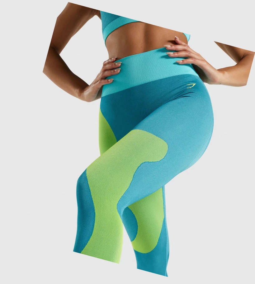 Gymshark WTFlex Seamless High Waisted Naisten Leggingsit Sininen | OBAVFI536