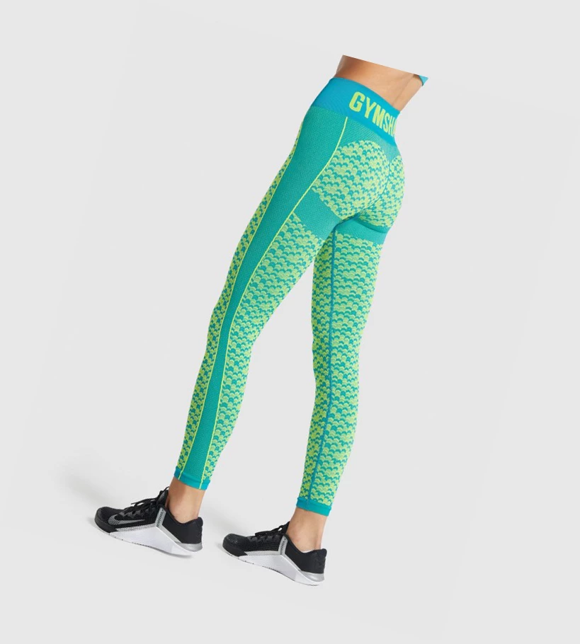 Gymshark WTFlex Seamless High Waisted Naisten Leggingsit Sininen | ZIFYKD286