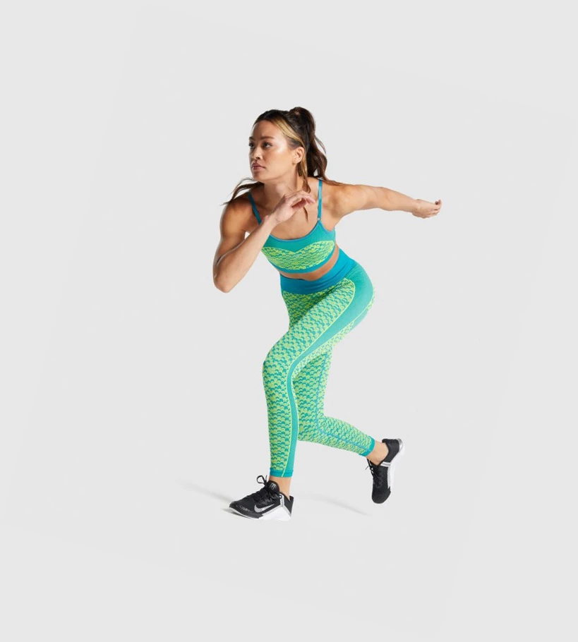 Gymshark WTFlex Seamless High Waisted Naisten Leggingsit Sininen | ZIFYKD286