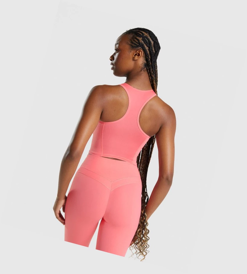 Gymshark Whitney Crop Naisten Hihaton Paita Pinkki | HTPYWE508