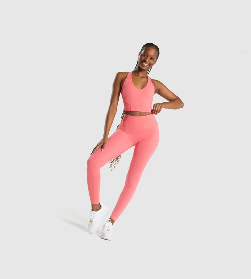 Gymshark Whitney Crop Naisten Hihaton Paita Pinkki | HTPYWE508