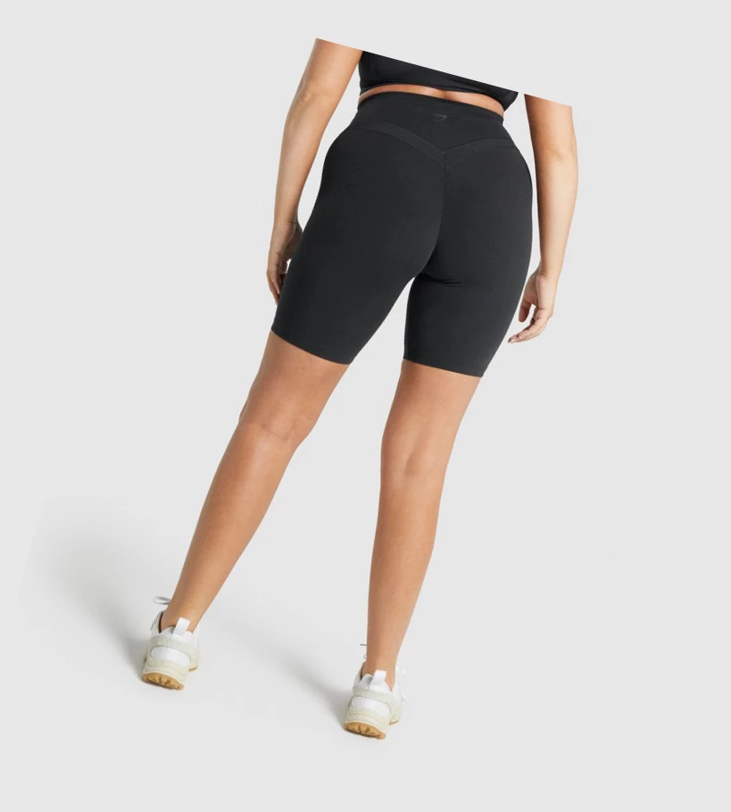 Gymshark Whitney Cycling Naisten Shortsit Mustat | KWQAXZ924