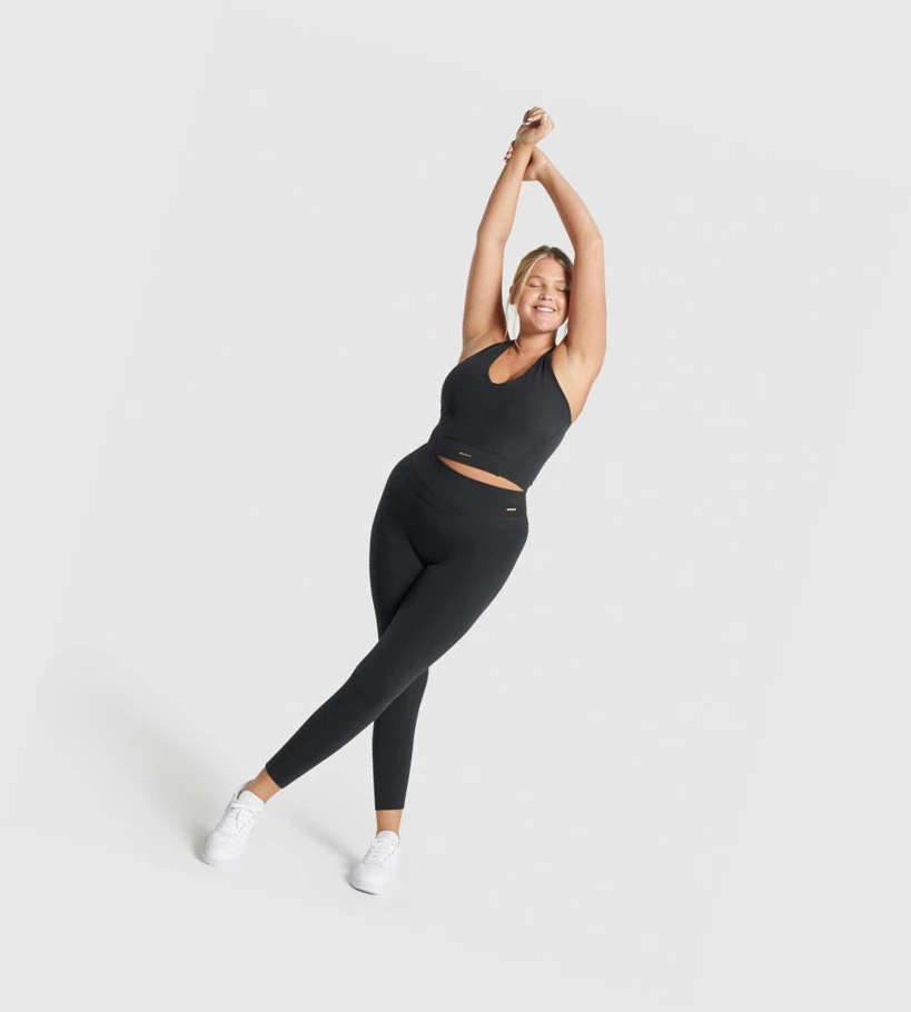 Gymshark Whitney High Rise High Waisted Naisten Leggingsit Mustat | YGUDLB921