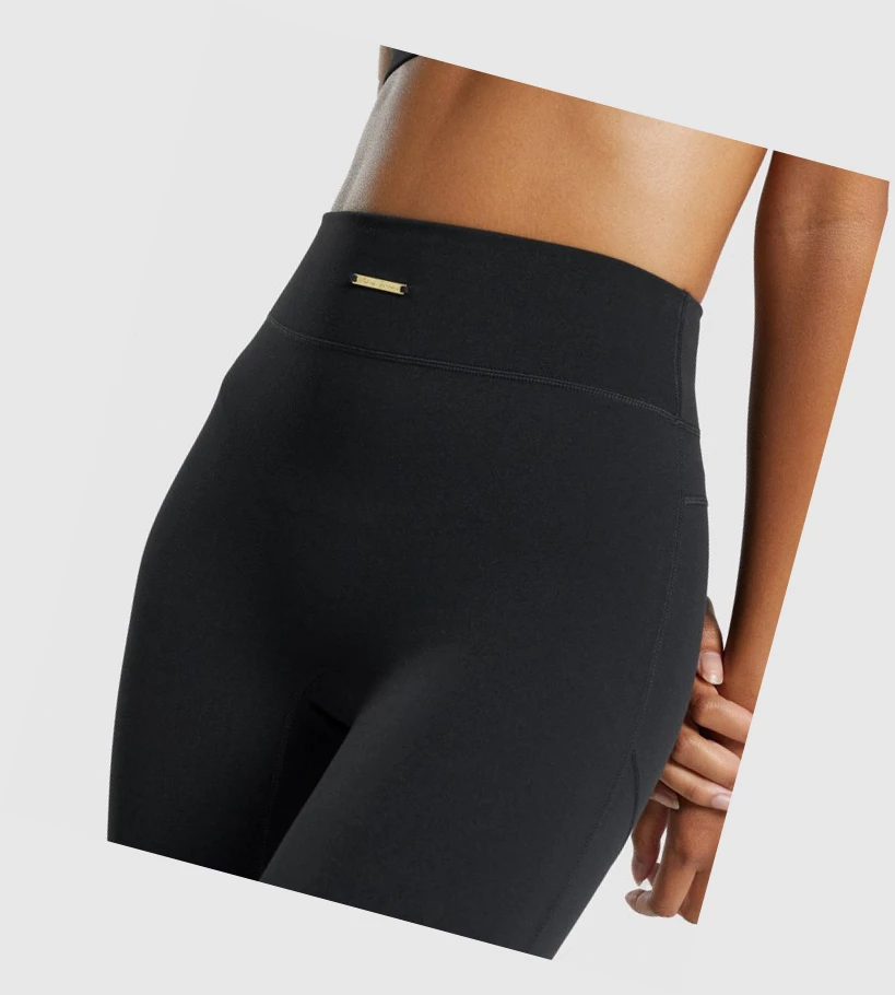 Gymshark Whitney Mesh High Waisted Naisten Leggingsit Mustat | JGEOUN187