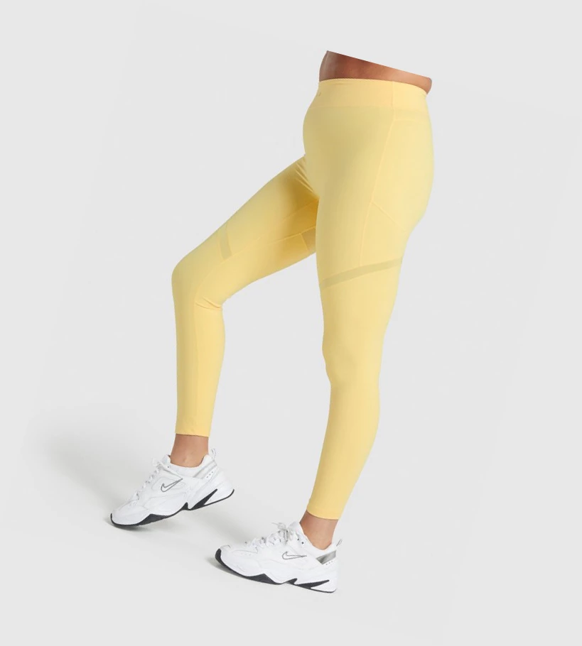 Gymshark Whitney Mesh High Waisted Naisten Leggingsit Keltainen | NWVHKM760