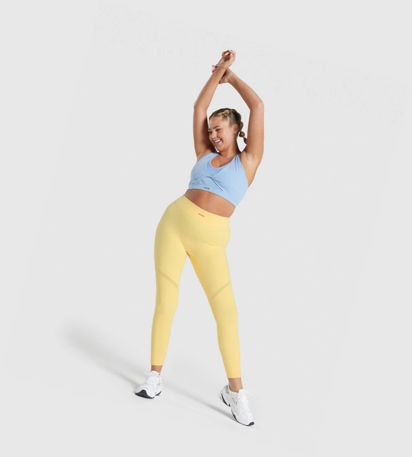 Gymshark Whitney Mesh High Waisted Naisten Leggingsit Keltainen | NWVHKM760
