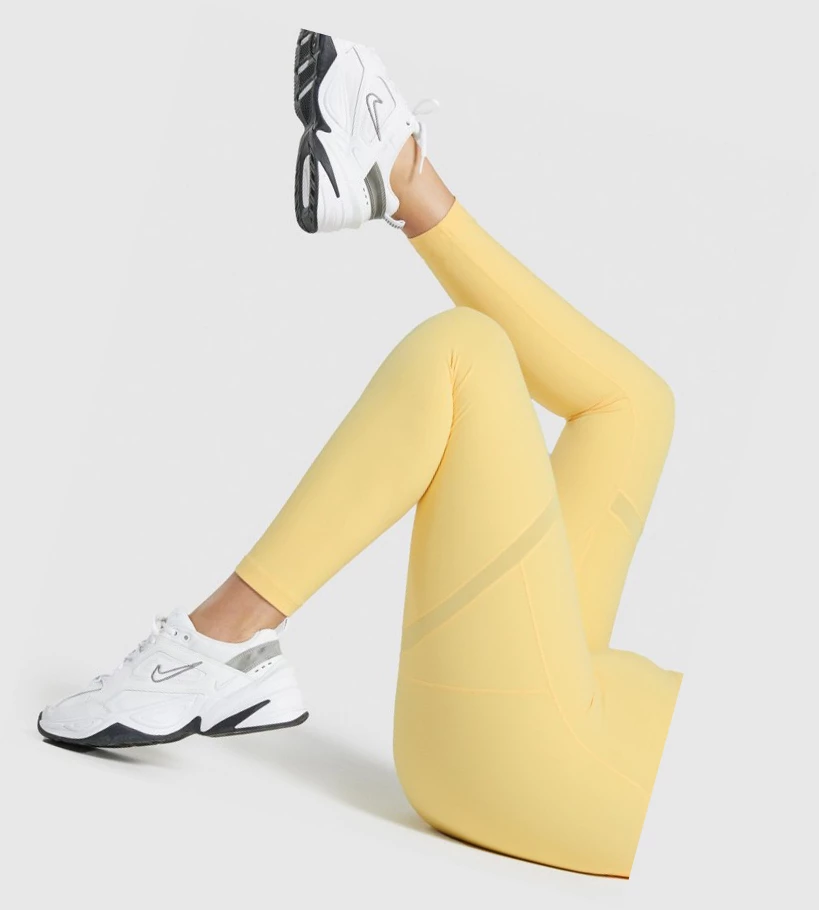 Gymshark Whitney Mesh High Waisted Naisten Leggingsit Keltainen | NWVHKM760