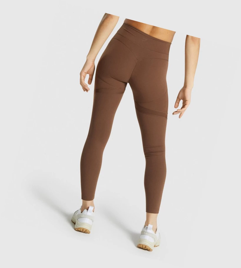 Gymshark Whitney Mesh High Waisted Naisten Leggingsit Ruskea | SOUMHN061