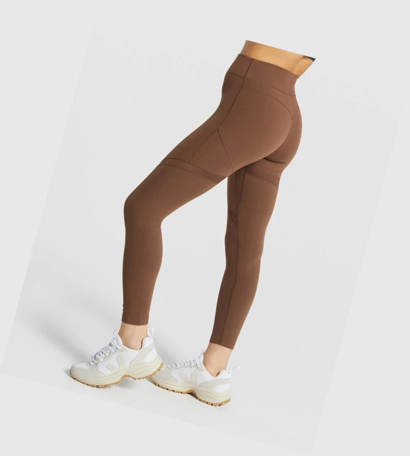 Gymshark Whitney Mesh High Waisted Naisten Leggingsit Ruskea | SOUMHN061