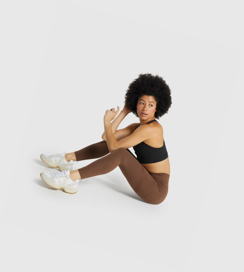 Gymshark Whitney Mesh High Waisted Naisten Leggingsit Ruskea | SOUMHN061