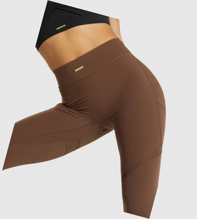 Gymshark Whitney Mesh High Waisted Naisten Leggingsit Ruskea | SOUMHN061