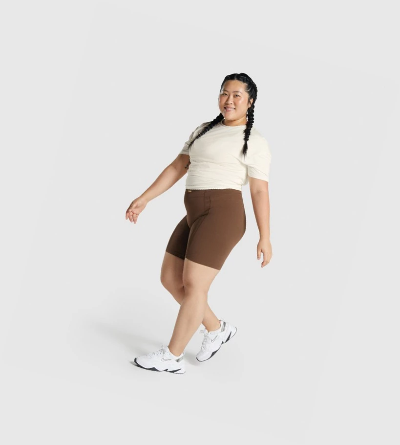 Gymshark Whitney Mesh Naisten Shortsit Ruskea | XNDWAB978
