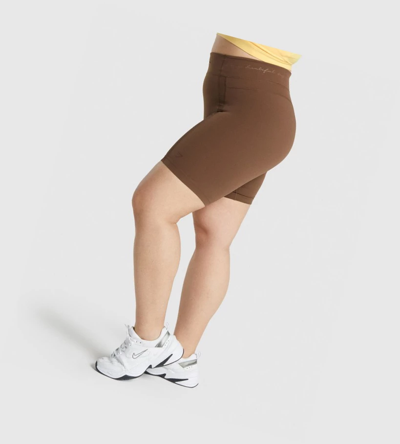 Gymshark Whitney Mesh Naisten Shortsit Ruskea | XNDWAB978