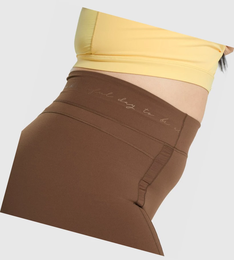 Gymshark Whitney Mesh Naisten Shortsit Ruskea | XNDWAB978