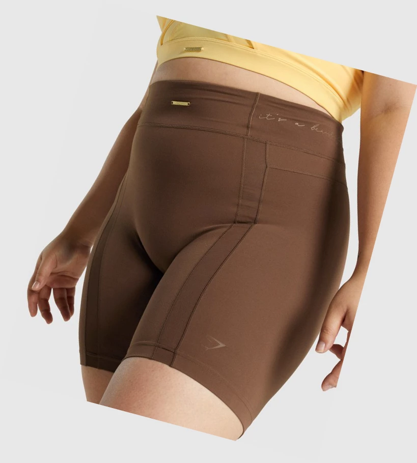 Gymshark Whitney Mesh Naisten Shortsit Ruskea | XNDWAB978
