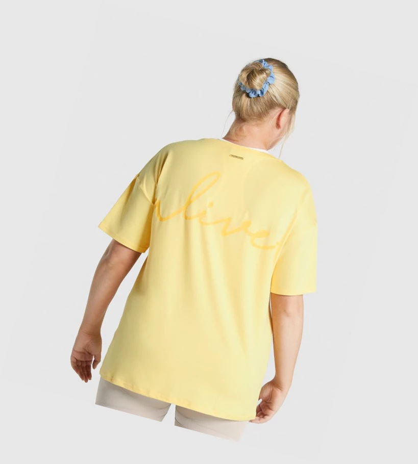 Gymshark Whitney Oversized Naisten T Paidat Keltainen | ACDIVH482