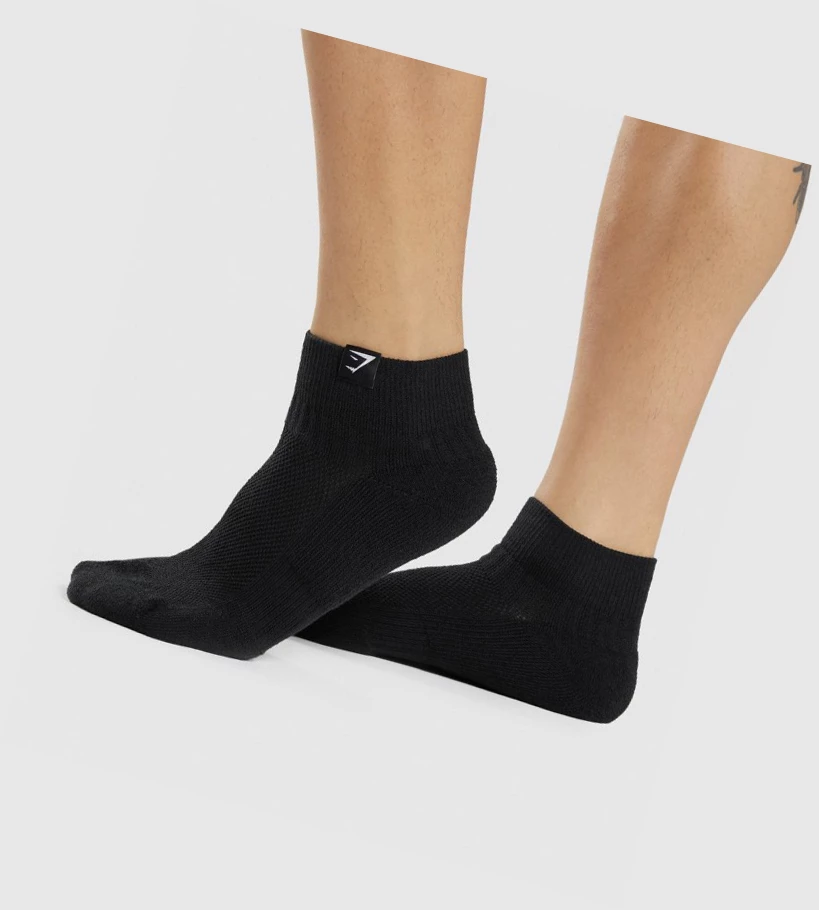 Gymshark Woven Tab Sneaker 3pk Miesten Sukat Mustat | SFTGCY953