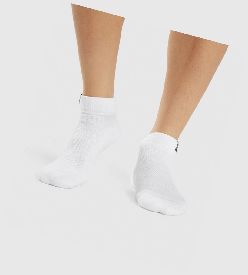 Gymshark Woven Tab Sneaker 3pk Naisten Sukat Valkoinen | RUWVTL914