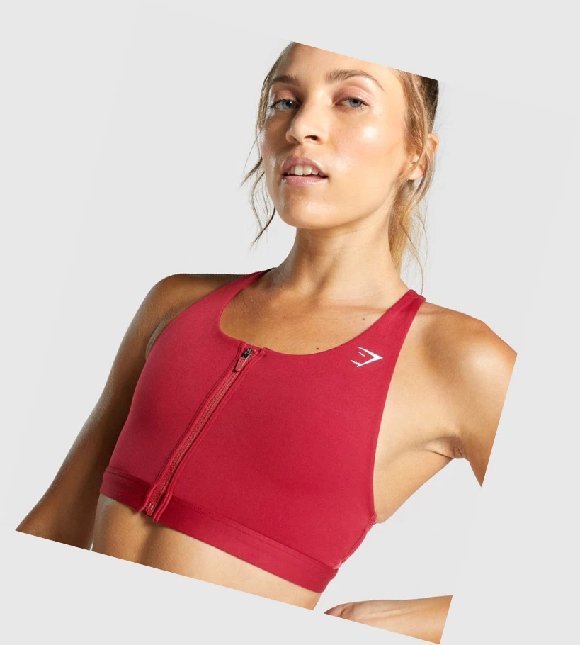 Gymshark Zip Up Koulutus Naisten Urheiluliivit Viininpunainen | KRVMXF015