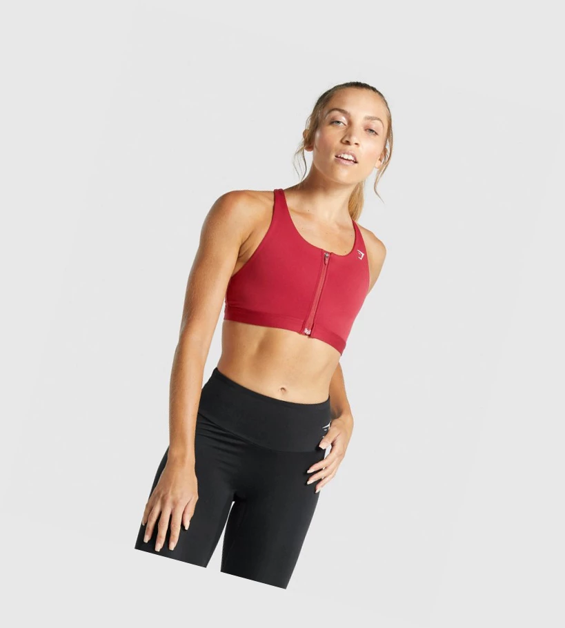 Gymshark Zip Up Koulutus Naisten Urheiluliivit Viininpunainen | KRVMXF015